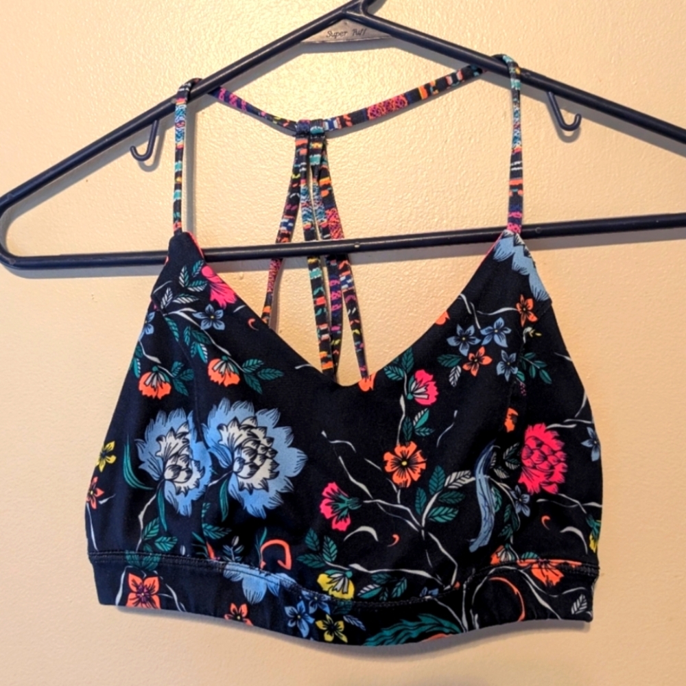 Floral Strappy Sports Bra